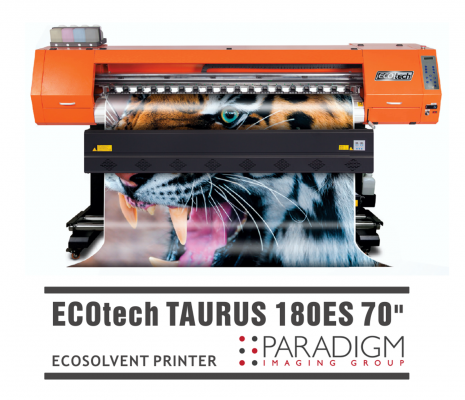 Paradigm Imaging Group introduces the NEW SID ECOTECH TAURUS 180ES 70″  ECO-SOLVENT PRINTER WITH 2 PRINTHEADS!